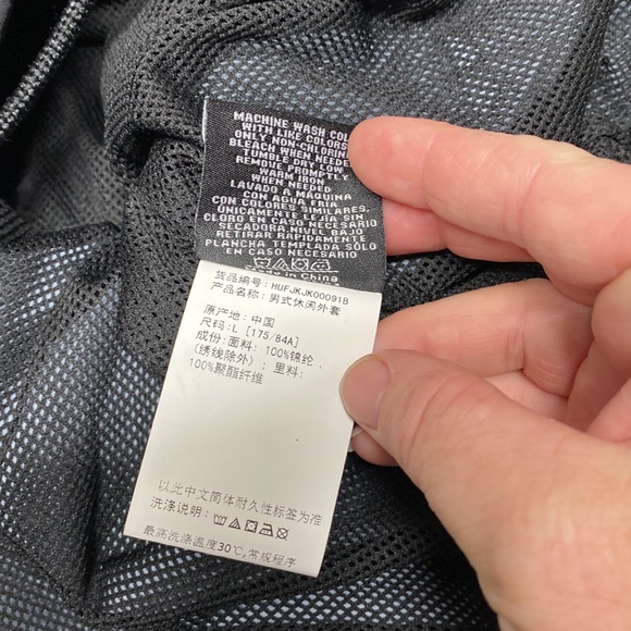 HUF SAYONARA EMBROIDERED COACHES JACKET IN BLACK - Picture 8 of 12